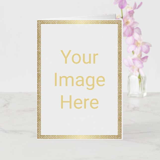 Create Your Own 5x7 Gold Foil Folded Greeting Card (Orchid)