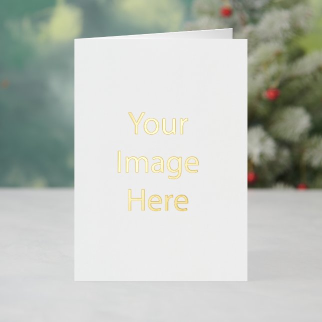 Custom 5" x 7" Foil Folded Holiday Card, Size Color: Gold, Media: Premium White, Envelopes: White (Holiday In Situ)