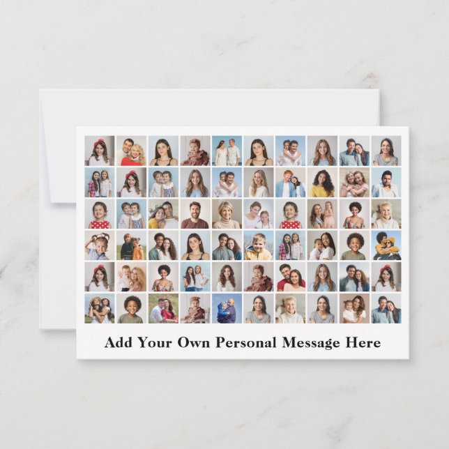 Create Your Own 60 Photo Collage Add Any Greeting Card (Front)