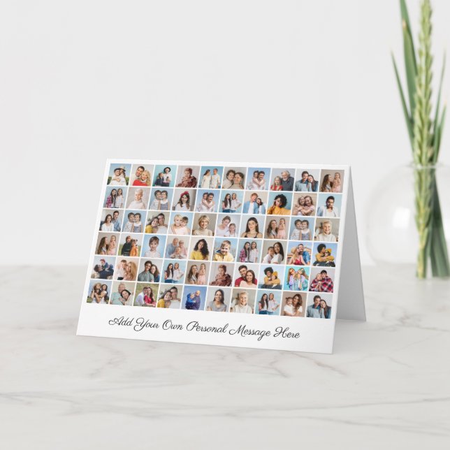 Create Your Own 60 Photo Collage Add Your Greeting Card (Front)