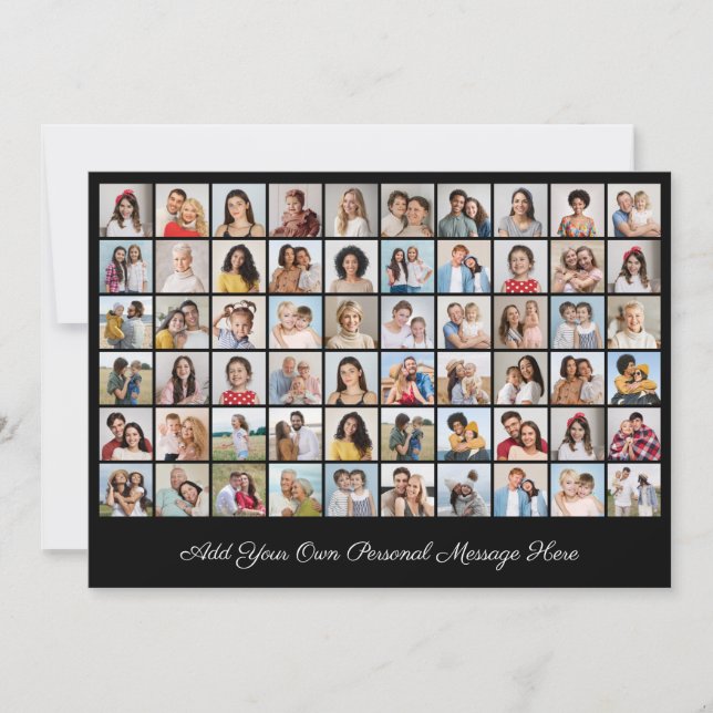 Create Your Own 60 Photo Collage Add Your Greeting Card (Front)
