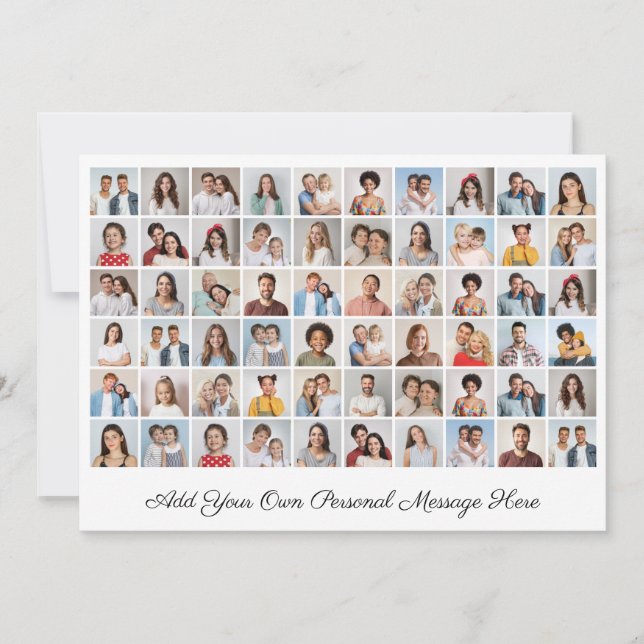 Create Your Own 60 Photo Collage Add Your Greeting Card (Front)