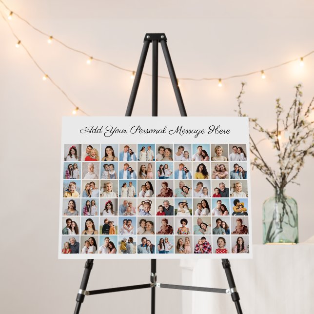 Create Your Own 60 Photo Collage Add Your Greeting Foam Board (In Situ (Stand))