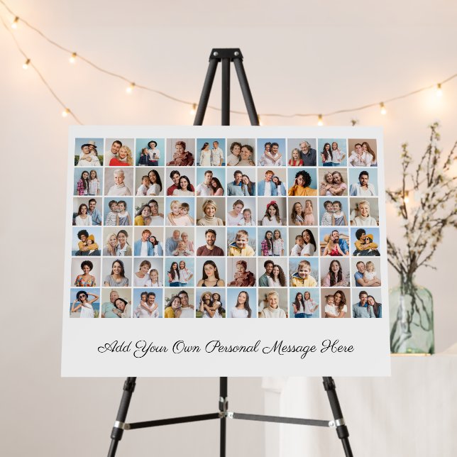 Create Your Own 60 Photo Collage Add Your Greeting Foam Board (In Situ (Stand))