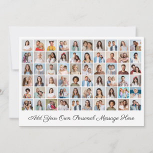 Create Your Own 60 Photo Collage Add Your Greeting Holiday Card