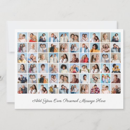 Create Your Own 60 Photo Collage Add Your Greeting Invitation