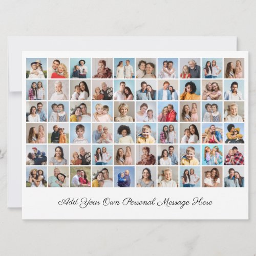 Create Your Own 60 Photo Collage Add Your Greeting Invitation