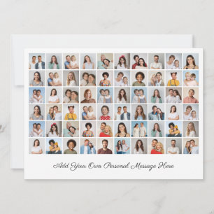 Create Your Own 60 Photo Collage Add Your Greeting Invitation