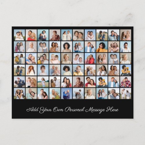 Create Your Own 60 Photo Collage Add Your Greeting Postcard