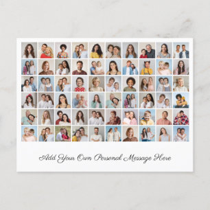 Create Your Own 60 Photo Collage Add Your Greeting Postcard