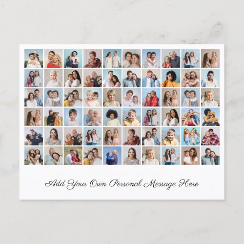 Create Your Own 60 Photo Collage Add Your Greeting Postcard