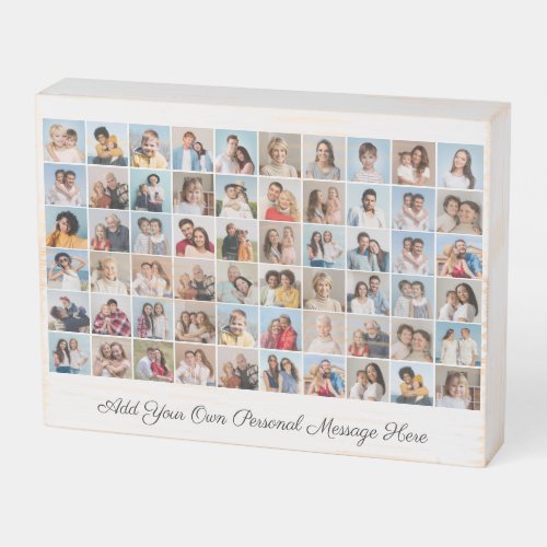 Create Your Own 60 Photo Collage Add Your Greeting Wooden Box Sign