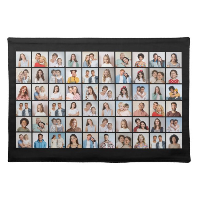 Create Your Own 60 Photo Collage Cloth Placemat (Front)