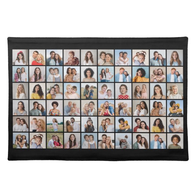 Create Your Own 60 Photo Collage Cloth Placemat (Front)