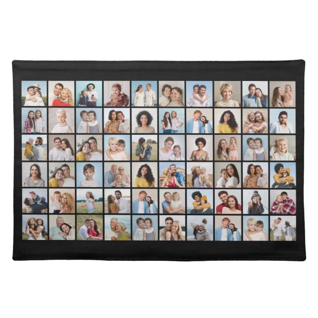 Create Your Own 60 Photo Collage Cloth Placemat (Front)