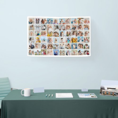 Create Your Own 60 Photo Collage Editable Color Banner