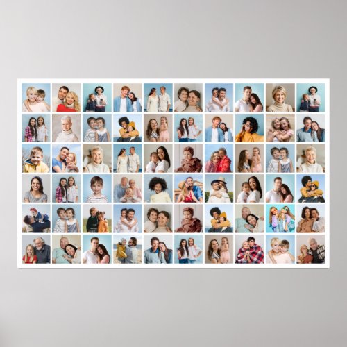 Create Your Own 60 Photo Collage Editable Color Poster