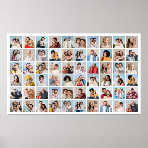 Create Your Own 60 Photo Collage Editable Color  Poster