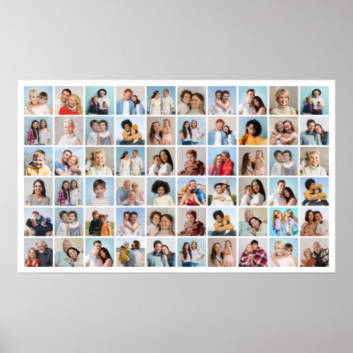 Create Your Own 60 Photo Collage Editable Color Poster