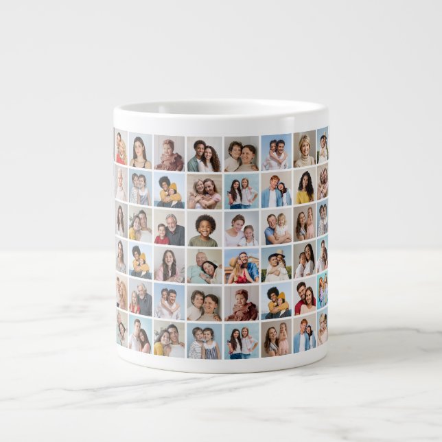 Create Your Own 60 Photo Collage Giant Coffee Mug (Front)