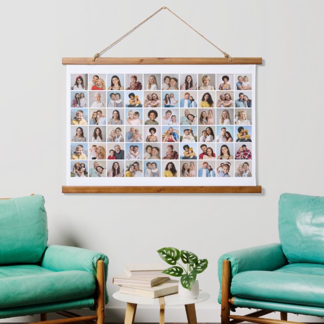 Create Your Own 60 Photo Collage Hanging Tapestry (Living Room)