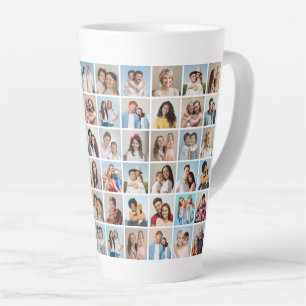 Create Your Own 60 Photo Collage Latte Mug