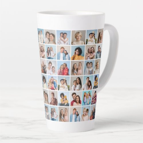 Create Your Own 60 Photo Collage Latte Mug