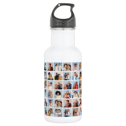 Create Your Own 60 Photo Collage Stainless Steel Water Bottle