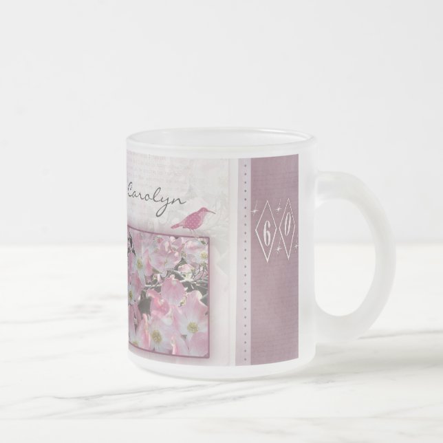 Create your own 60th birthday frosted glass coffee mug (Right)
