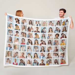 Create Your Own 63 Photo Collage Fleece Blanket