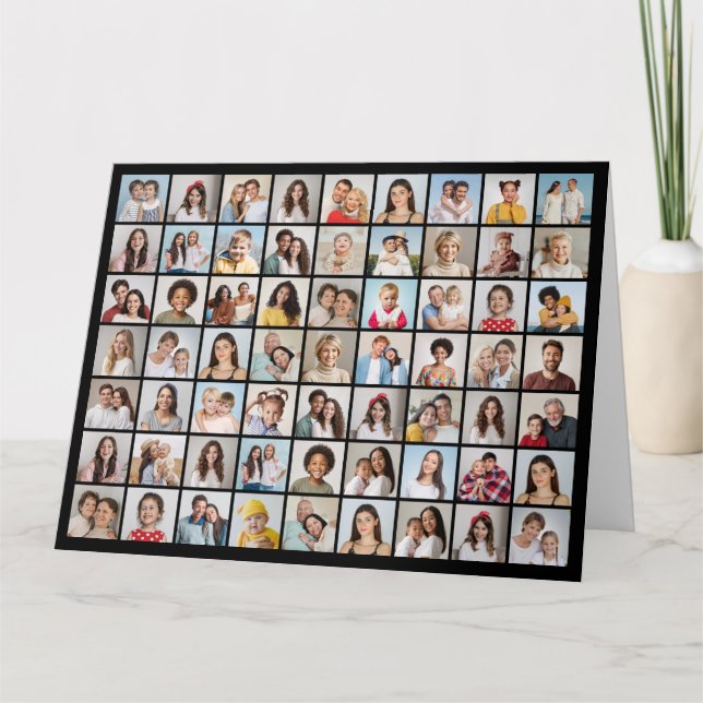Create Your Own 63 Photo Collage Large Card (Front)