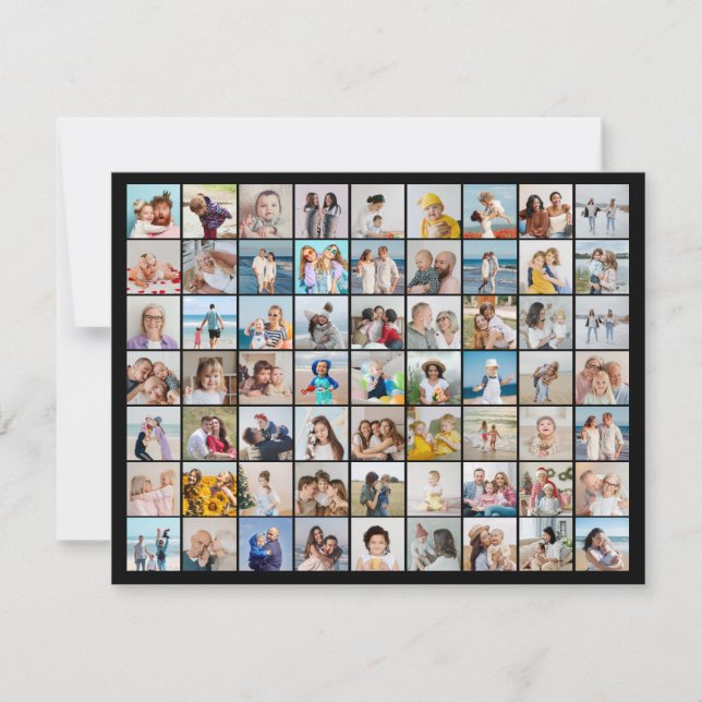Create Your Own 63 Photo Collage Note Card (Front)