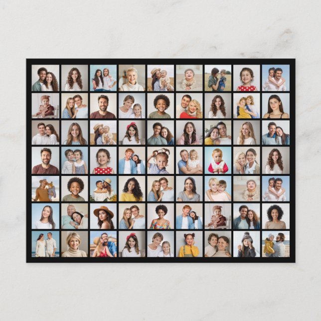 Create Your Own 63 Photo Collage Postcard (Front)
