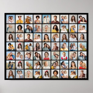 Create Your Own 63 Photo Collage Poster
