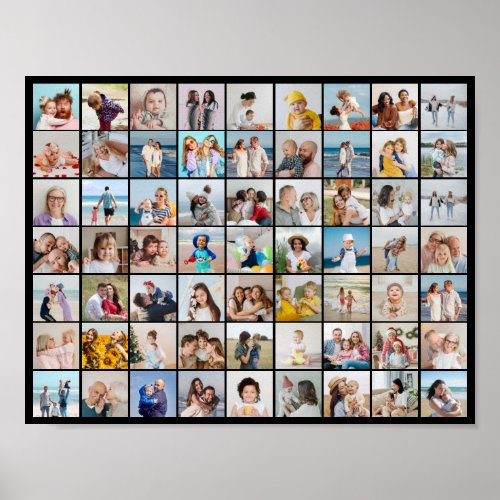 Create Your Own 63 Photo Collage Poster