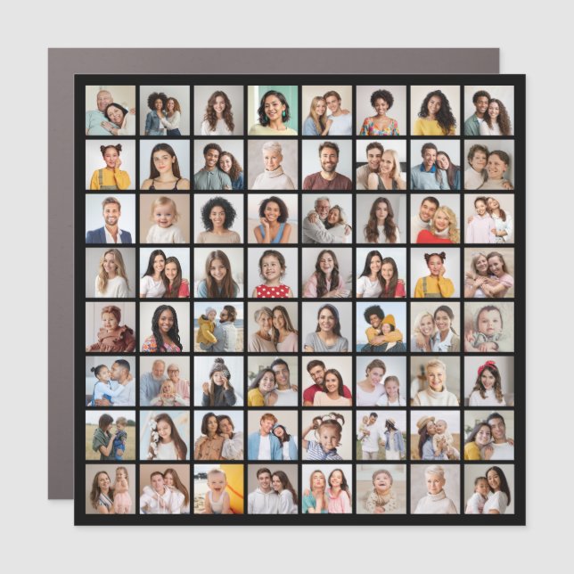 Create Your Own 64 Photo Collage Car Magnet (Front)