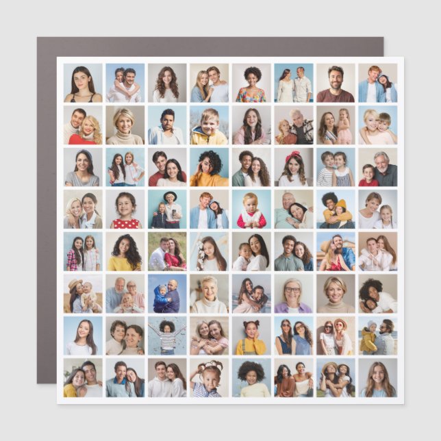 Create Your Own 64 Photo Collage Car Magnet (Front)