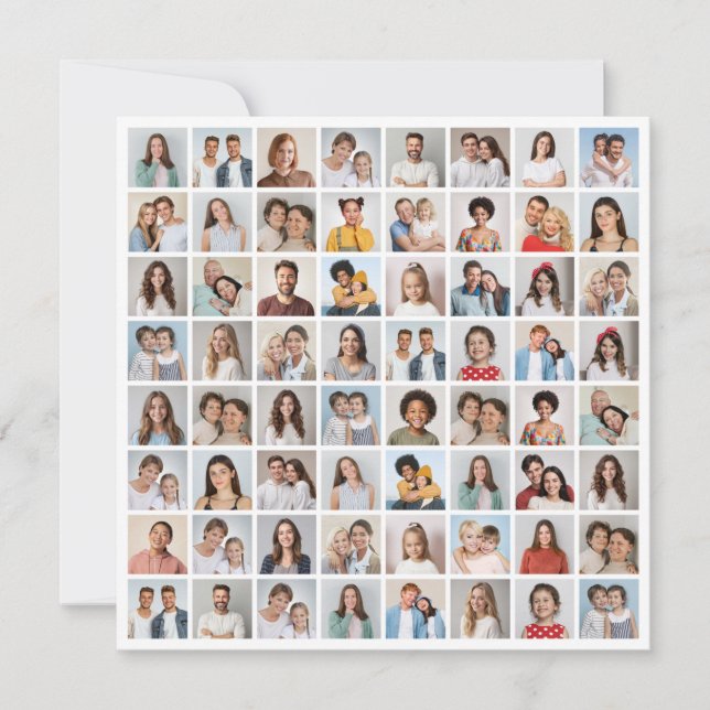 Create Your Own 64 Photo Collage Card (Front)