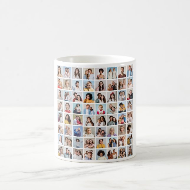 Create Your Own 64 Photo Collage Coffee Mug (Center)