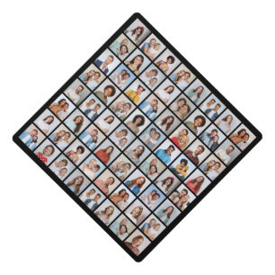 Create Your Own 64 Photo Collage Graduation Cap Topper