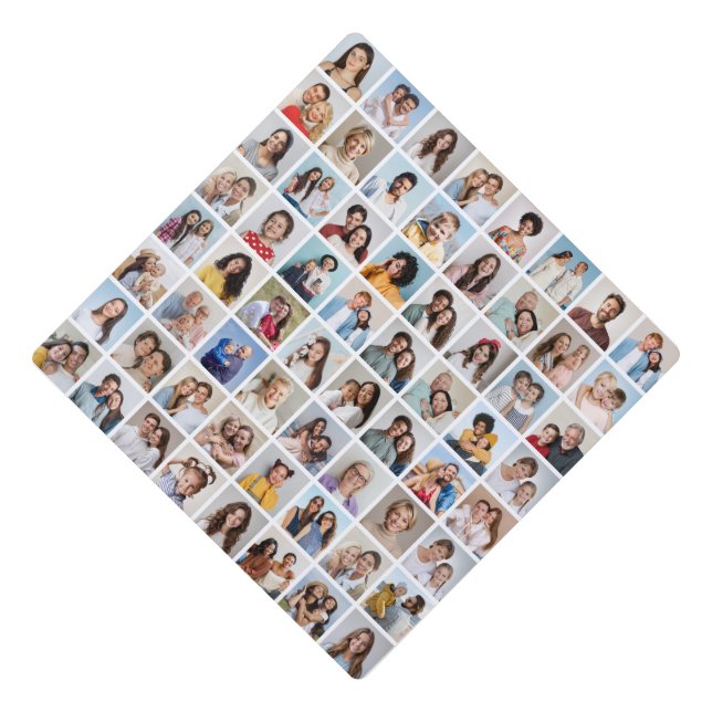 Create Your Own 64 Photo Collage Graduation Cap Topper (Front)
