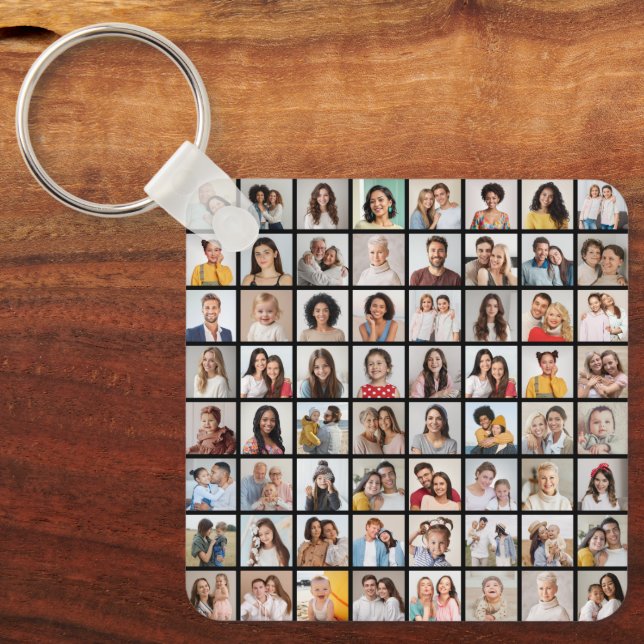 Create Your Own 64 Photo Collage Keychain (Front)
