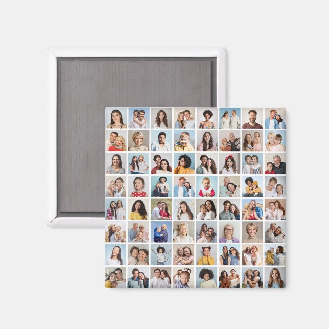 Create Your Own 64 Photo Collage Magnet (Front/Back)