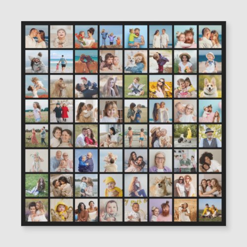 Create Your Own 64 Photo Collage Magnetic Card
