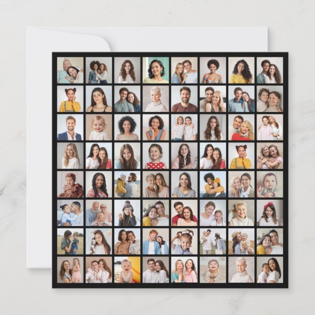 Create Your Own 64 Photo Collage Note Card (Front)