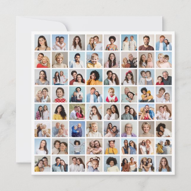 Create Your Own 64 Photo Collage Note Card (Front)