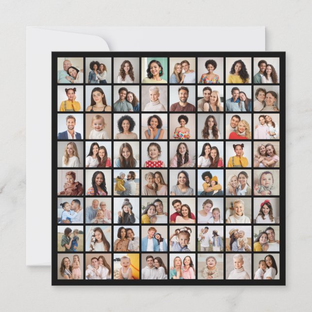 Create Your Own 64 Photo Collage Note Card (Front)