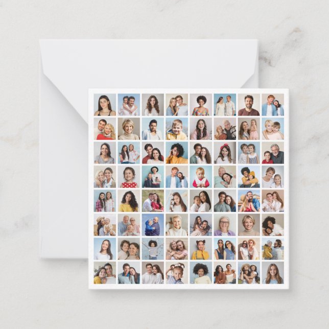Create Your Own 64 Photo Collage Note Card (Front)