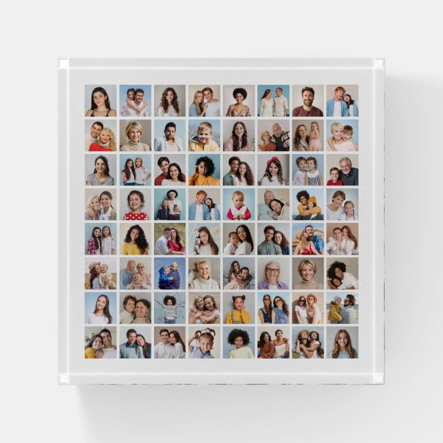 Create Your Own 64 Photo Collage Paperweight (Front)