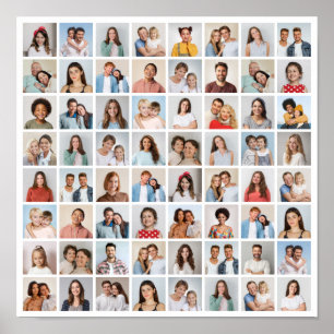 Create Your Own 64 Photo Collage Poster